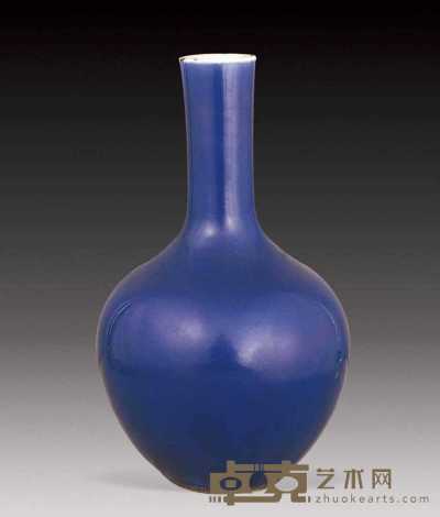 清乾隆 祭蓝天球瓶 高45cm